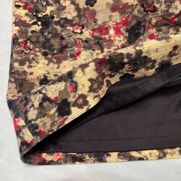Talbots Woven Skirt Fall Floral Abstract Watercolor Lined Mini Chic Petite 2P - Picture 5 of 10
